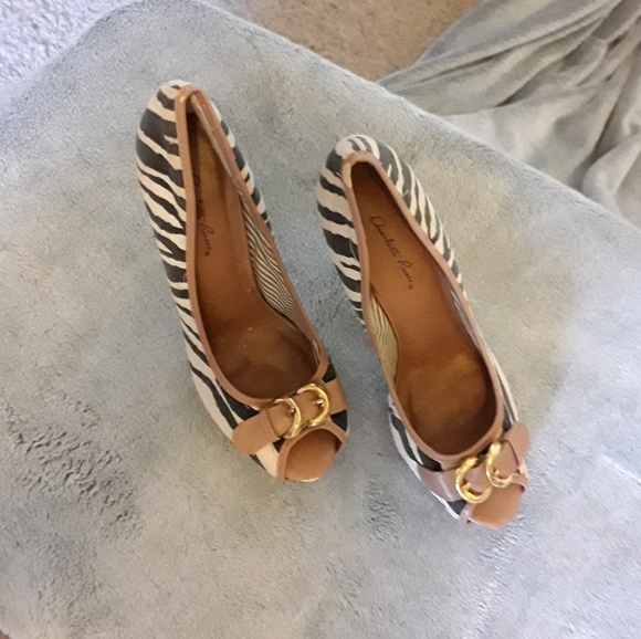 Zebra open toe high heels.Charlotte Russe - Picture 6 of 6